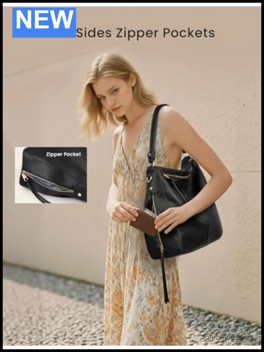 Hobo Crossbody Bag for Women, Large Faux Leather Designer Handbag